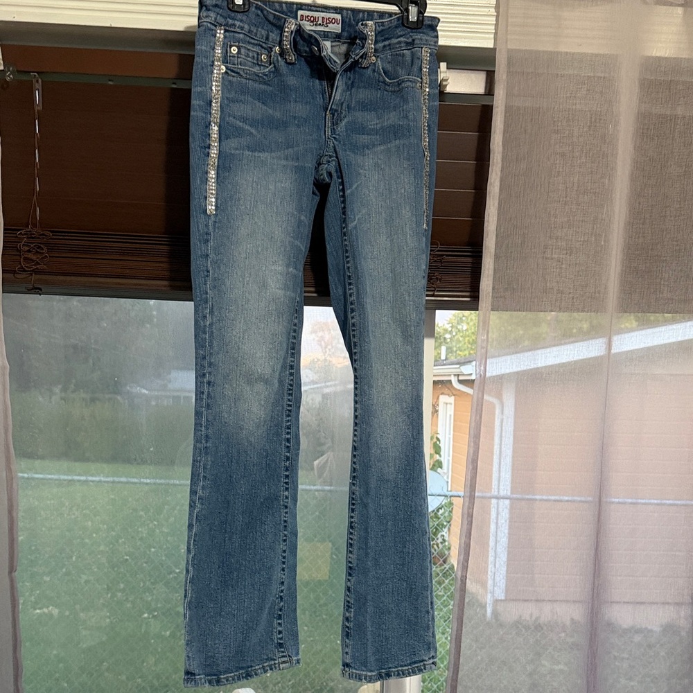 Vintage Y2K Bisou Bisou Rhinestone Bootcut Jeans - Size 2